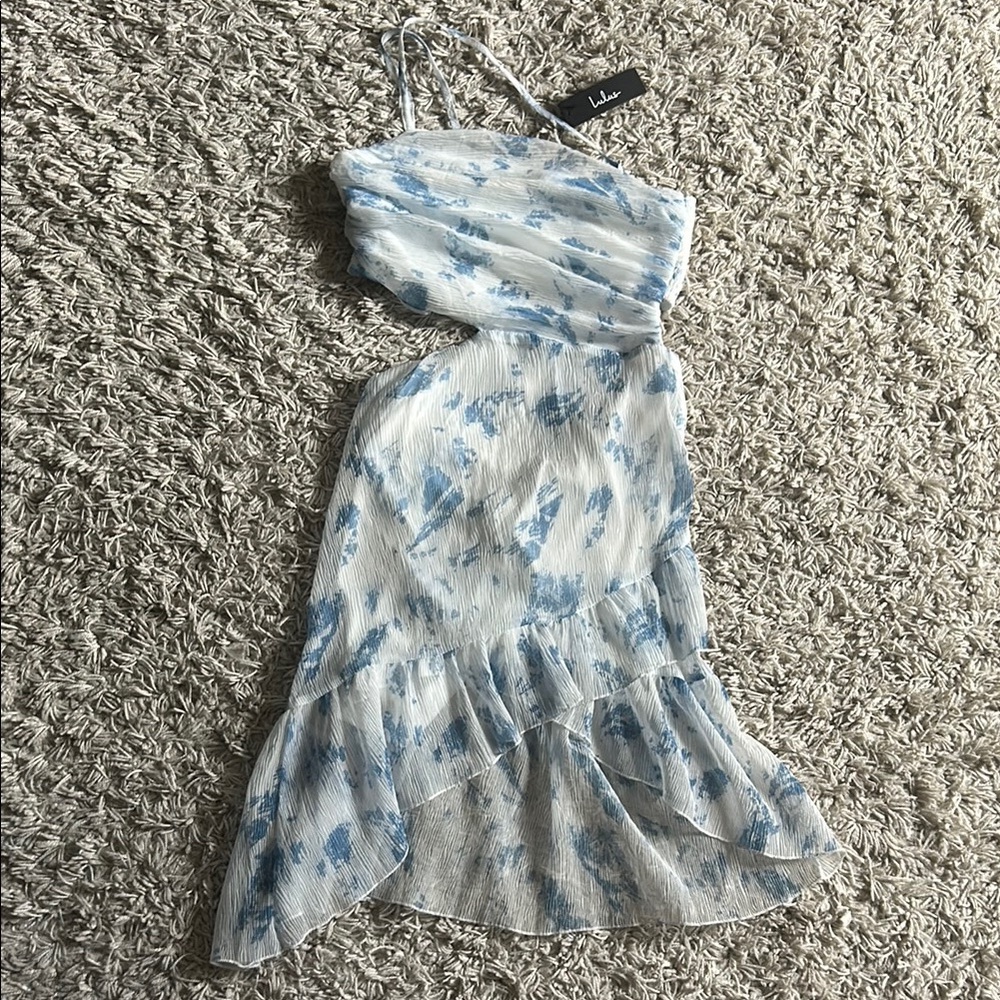 Lulu's Blue and White Floral Dress